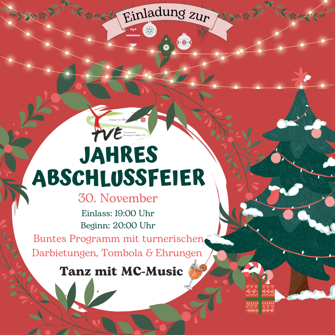 Festliches Motiv der Vereinsveranstaltung mit winterlichen Akzenten